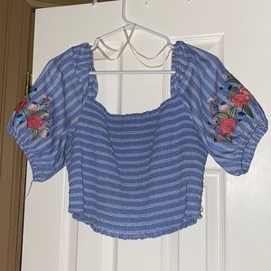 Blue blouse , puffy sleeves